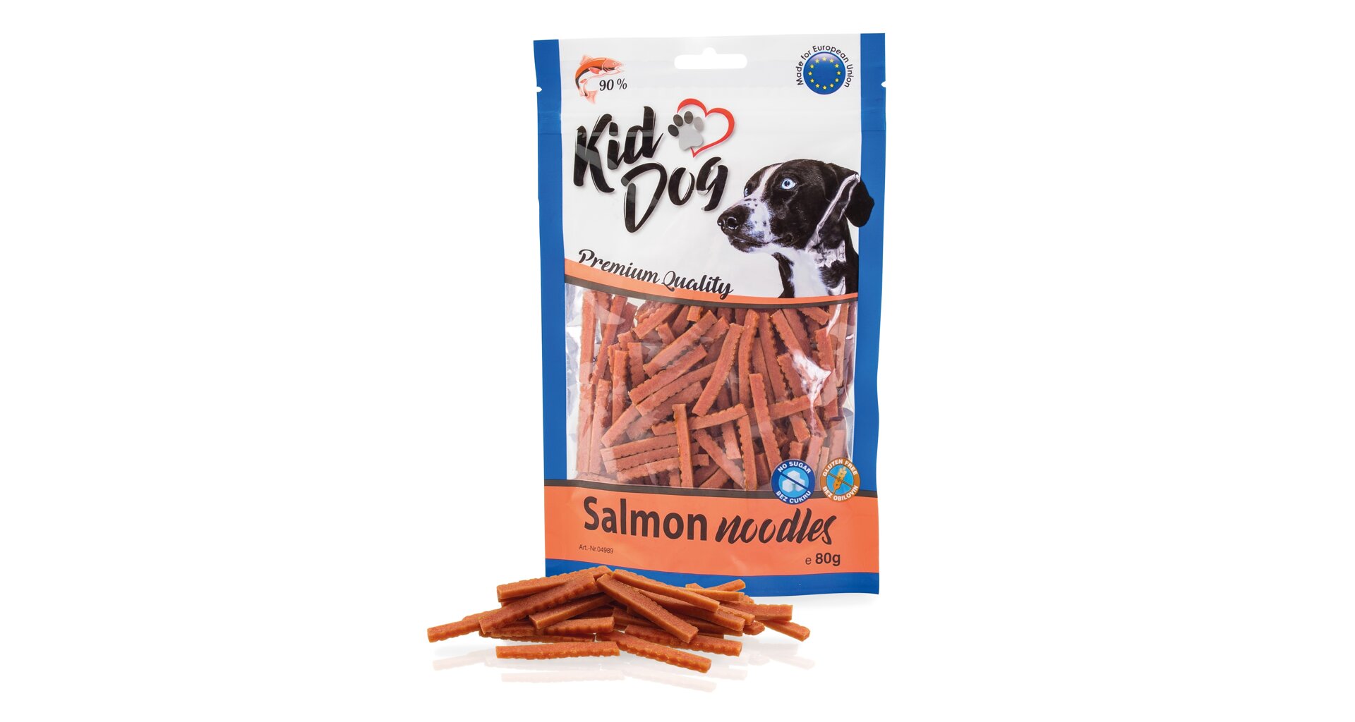 KidDog masové nudličky losos pro malé psy a kočky 80 g
