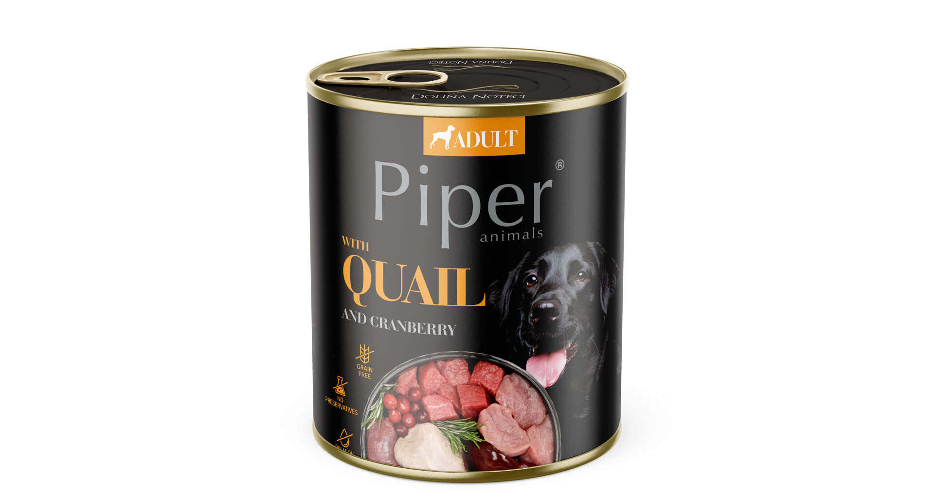 PIPER konzerva pro psy s křepelkou a brusinkami 800g