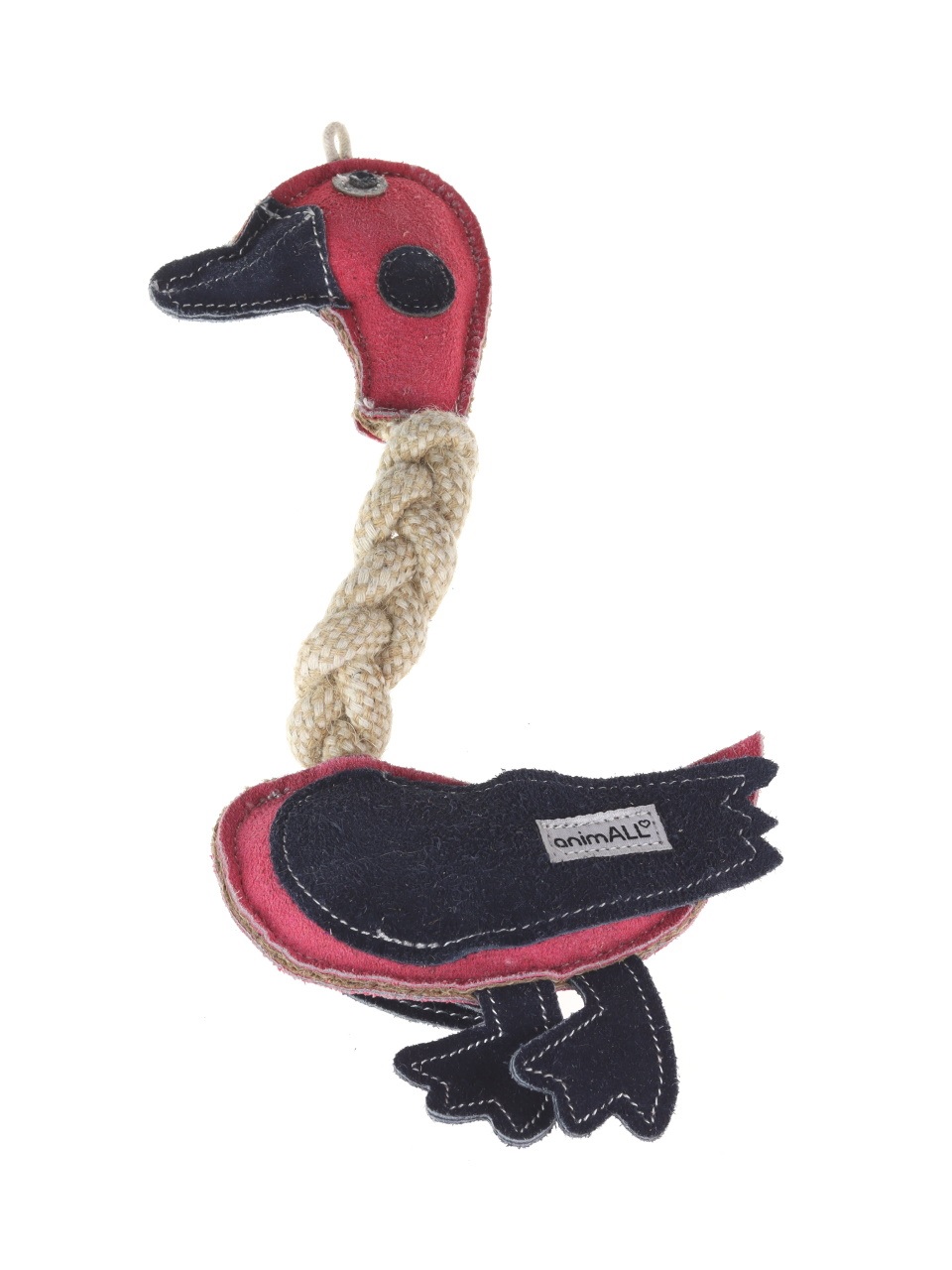 animALL Hračka Kachna, kůže s provazy 31cm