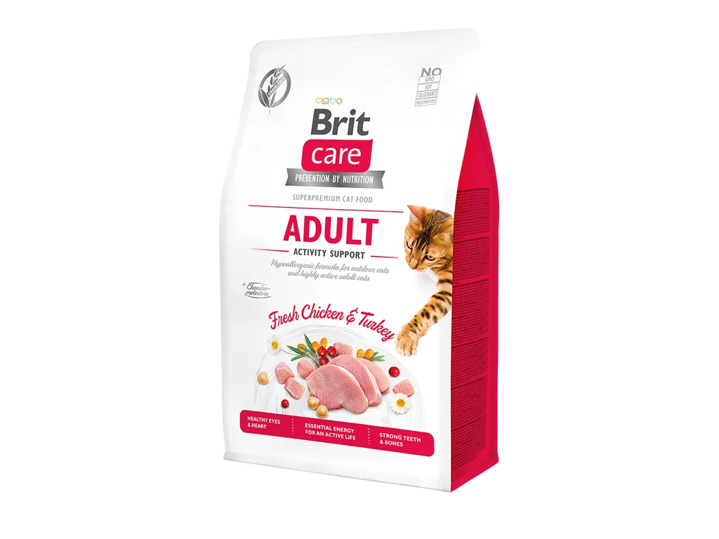 Brit Care Cat Grain-Free Adult Activity Support 400 g – granule pro aktivní kočky, krůtí a kuřecí