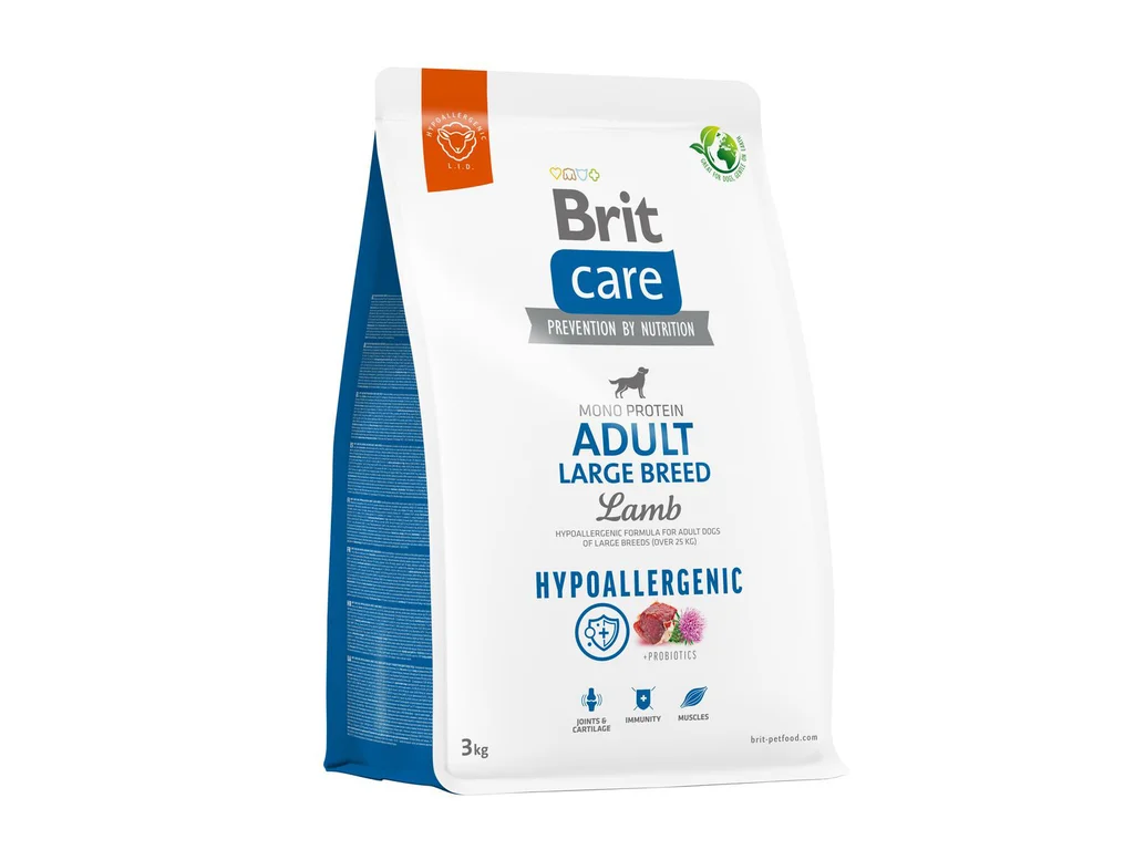 Brit Care Dog Hypoallergenic Adult Large Breed Lamb 3 kg – granule pro dospělé psy velkých plemen, jehněčí s rýží