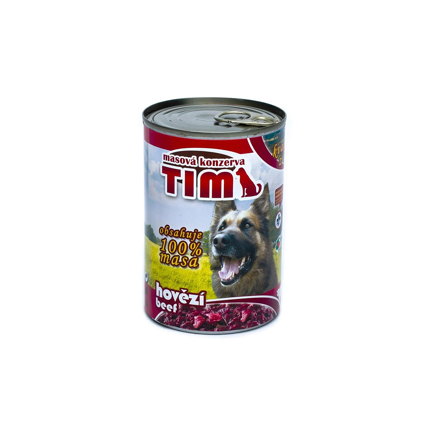 TIM hovězí 400 g – mletá konzerva pro psy, hovězí maso s droby