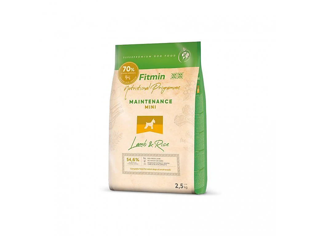 Fitmin Mini Lamb & Rice 2,5 kg – granule pro psy malých plemen, jehněčí s rýží