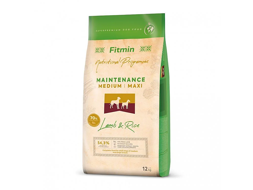 Fitmin Medium Maxi Lamb & Rice 12 kg – granule pro psy středních a velkých plemen, jehněčí s rýží