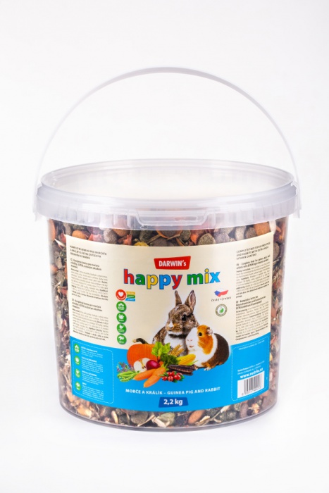 DARWIN's NEW Morče, králík Happy Mix 2,2 kg – vojtěška s ovocem a zeleninou