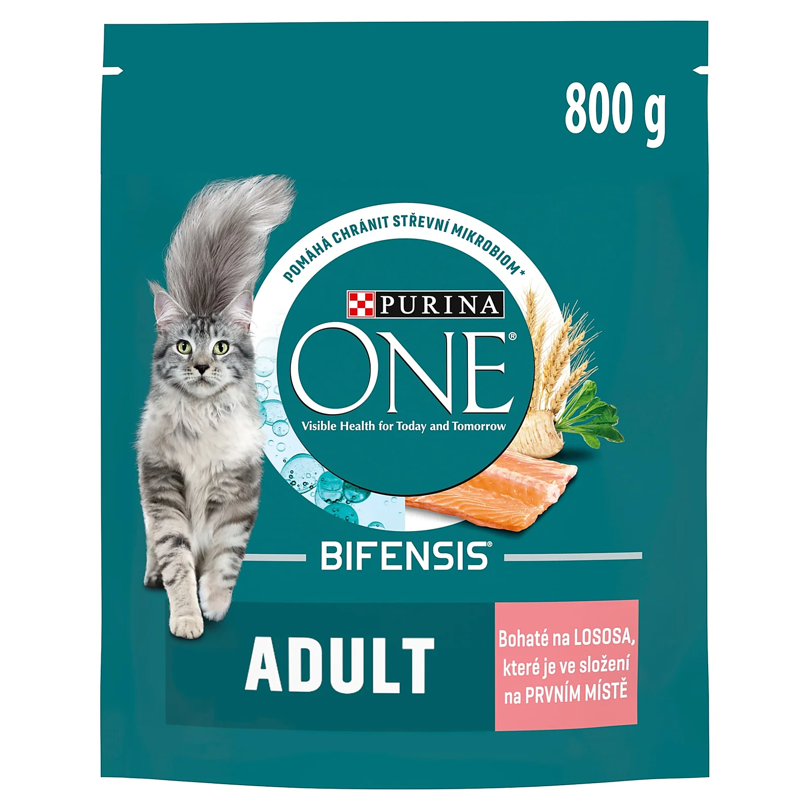 Purina ONE BIFENSIS Adult 800 g – granule pro dospělé kočky, losos s celozrnnou obilovinou