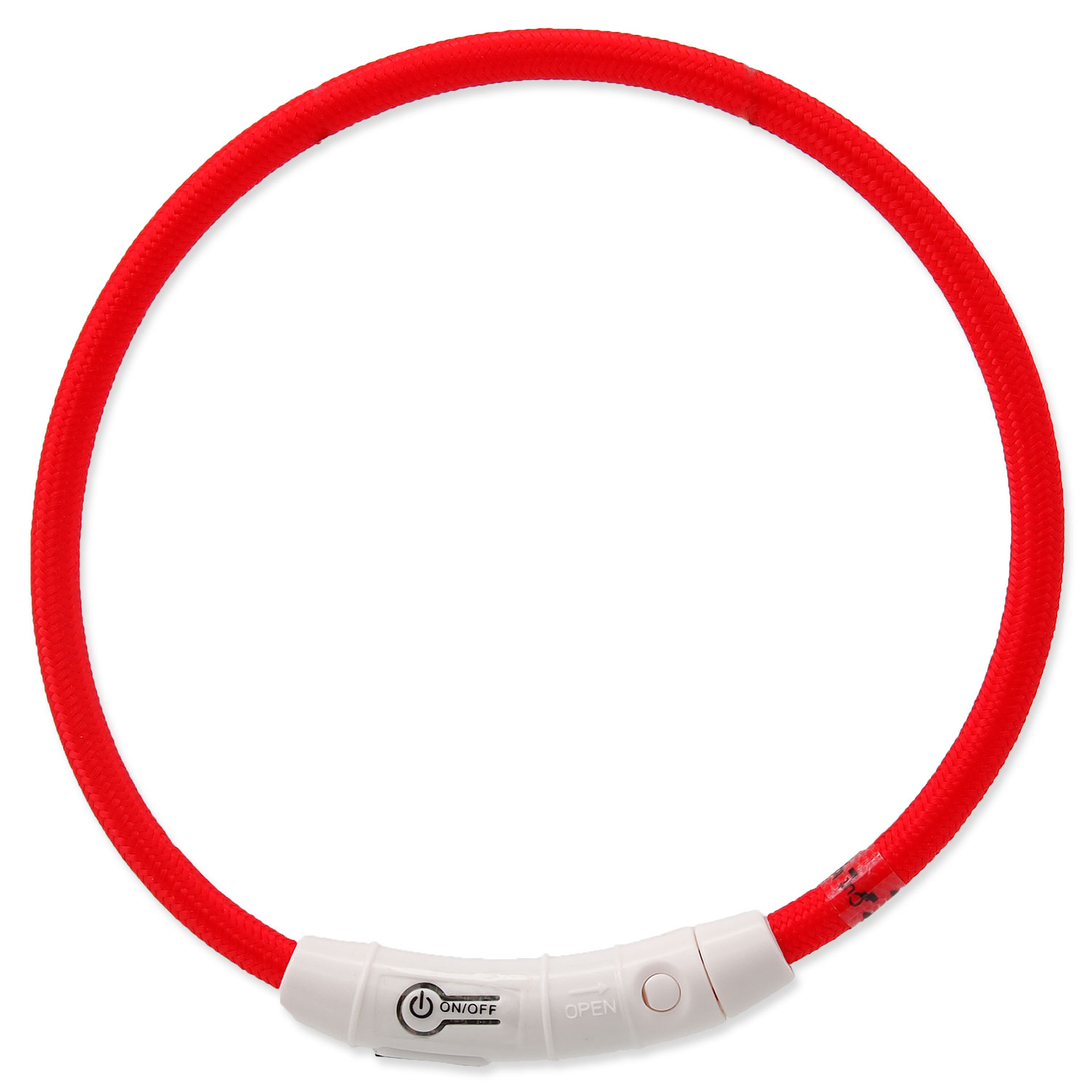 Obojek DF LED nylonový červený M-L