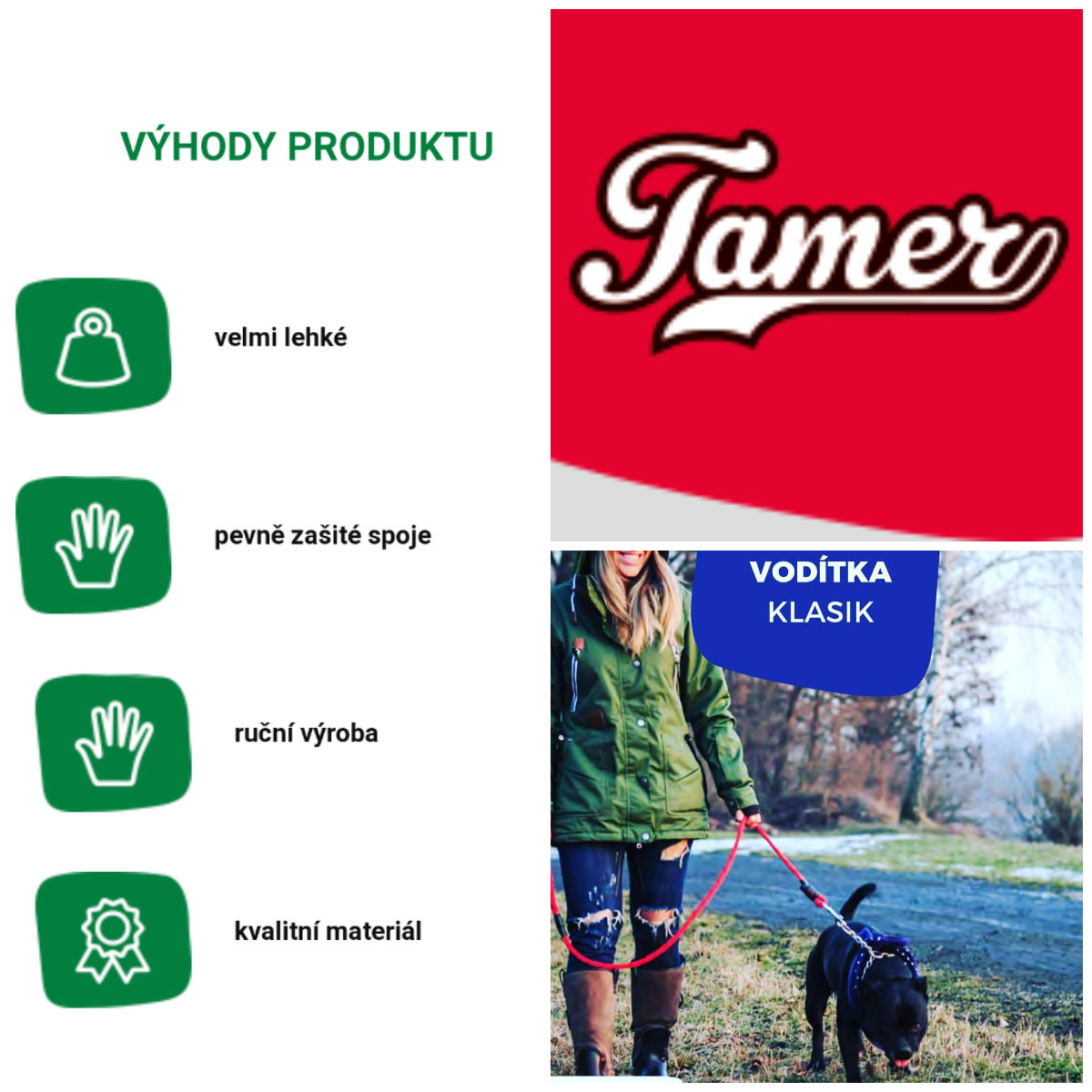 Vodítko TAMER klasik mini 145cm (mix)