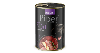 PIPER Junior konzerva pro štěňata s telecím a jablkem 400g