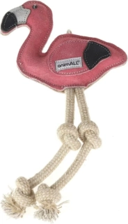 animALL Kožený plameňák s provazy růžový 18 × 36 cm