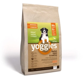 Yoggies minigranule Active Kachní & zvěřina 5 kg – minigranule pro aktivní psy malých plemen