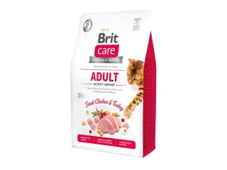 Brit Care Cat Grain-Free Adult Activity Support 2 kg – granule pro aktivní kočky, krůtí a kuřecí