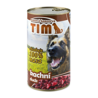 TIM kachní 1200 g – mletá konzerva pro psy, kachní a kuřecí maso s droby