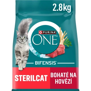 PURINA ONE Sterilcat s hovězím a pšenicí 3 kg – granule pro kastrované kočky