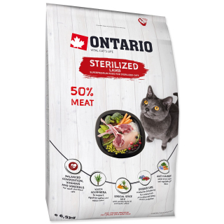 Ontario Cat Sterilised Lamb 6,5 kg – granule pro kastrované kočky, jehněčí