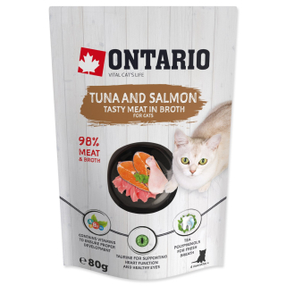 Ontario Tuna and Salmon in Broth 80 g – kapsička pro kočky, tuňák s lososem