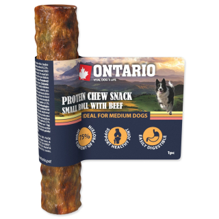 Ontario Pochoutka Protein hovězí žvýkací rolka malá 12,7 cm