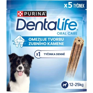 DentaLife dentální pamlsky Medium 115 g – žvýkací tyčinky pro psy 12–25 kg