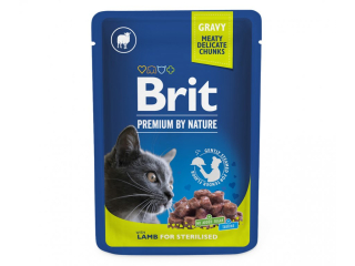 Brit Premium Cat Pouches Lamb for Sterilized 100g 