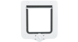 Průchozí dvířka pro kočku, s tunelem, 4-cestná, 20x22cm, bílá