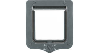 Průchozí dvířka pro kočku, s tunelem, 4-cestná, 20x22cm, šedá