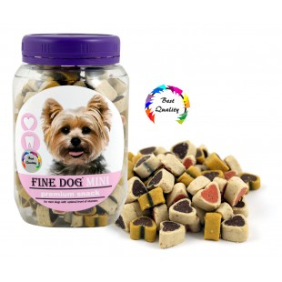 FINE DOG MINI Srdíčka Soft MIX 280g (dóza)