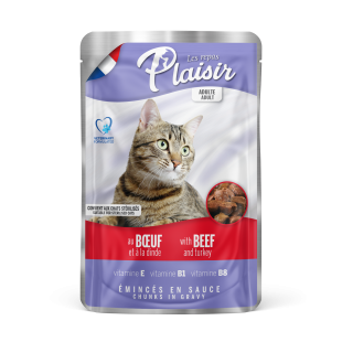 Plaisir cat hovězí + krůtí 100 g – pro kastrované kočky