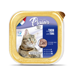 Plaisir cat vanička s tuňákem 100 g – pro kastrované kočky