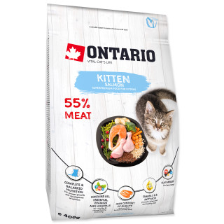 Ontario Kitten Salmon 0,4 kg – granule pro koťata, losos