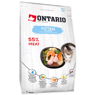 Ontario Kitten Salmon 2 kg – granule pro koťata, losos
