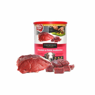 Topstein Hovězí a čistá svalovina v plechu 800 g