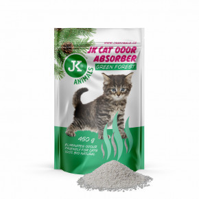 JK Green Forest Absorber 450 g – pohlcovač zápachů do steliva s vůní zeleného lesa
