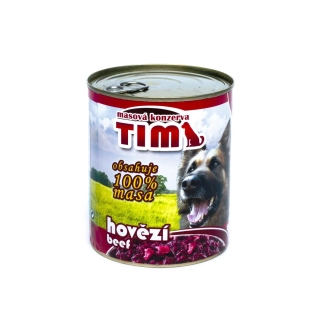 TIM hovězí 800 g – mletá konzerva pro psy, hovězí maso s droby