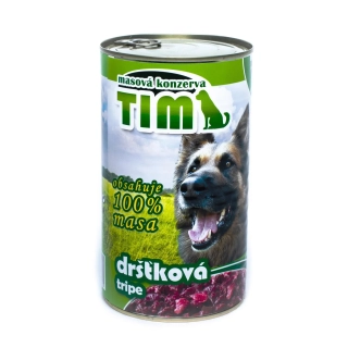 TIM dršťková 1200 g – mletá konzerva pro psy, hovězí dršťky s droby