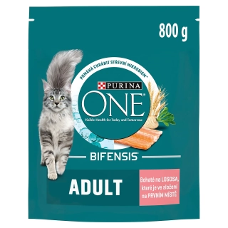 Purina ONE BIFENSIS Adult 800 g – granule pro dospělé kočky, losos s celozrnnou obilovinou