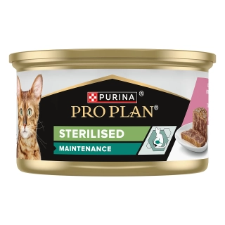 Pro Plan Cat Adult Sterilised Maintenance 85 g – paštiková konzerva pro kastrované kočky, tuňák a losos